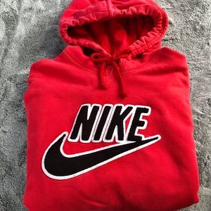 Nike Embroidered Red Hoodie XL